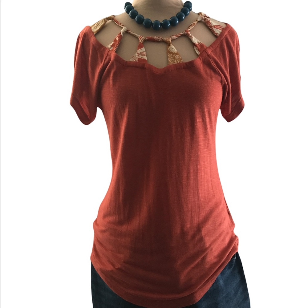 Anthropologie Baraschi crochet neck boho top. Size Medium, runs small